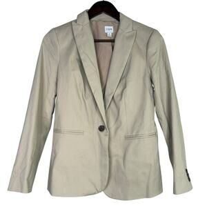 J. Crew Willa Long Sleeve Single Button Stretch Suit Coat Jacket Blazer 2 Beige